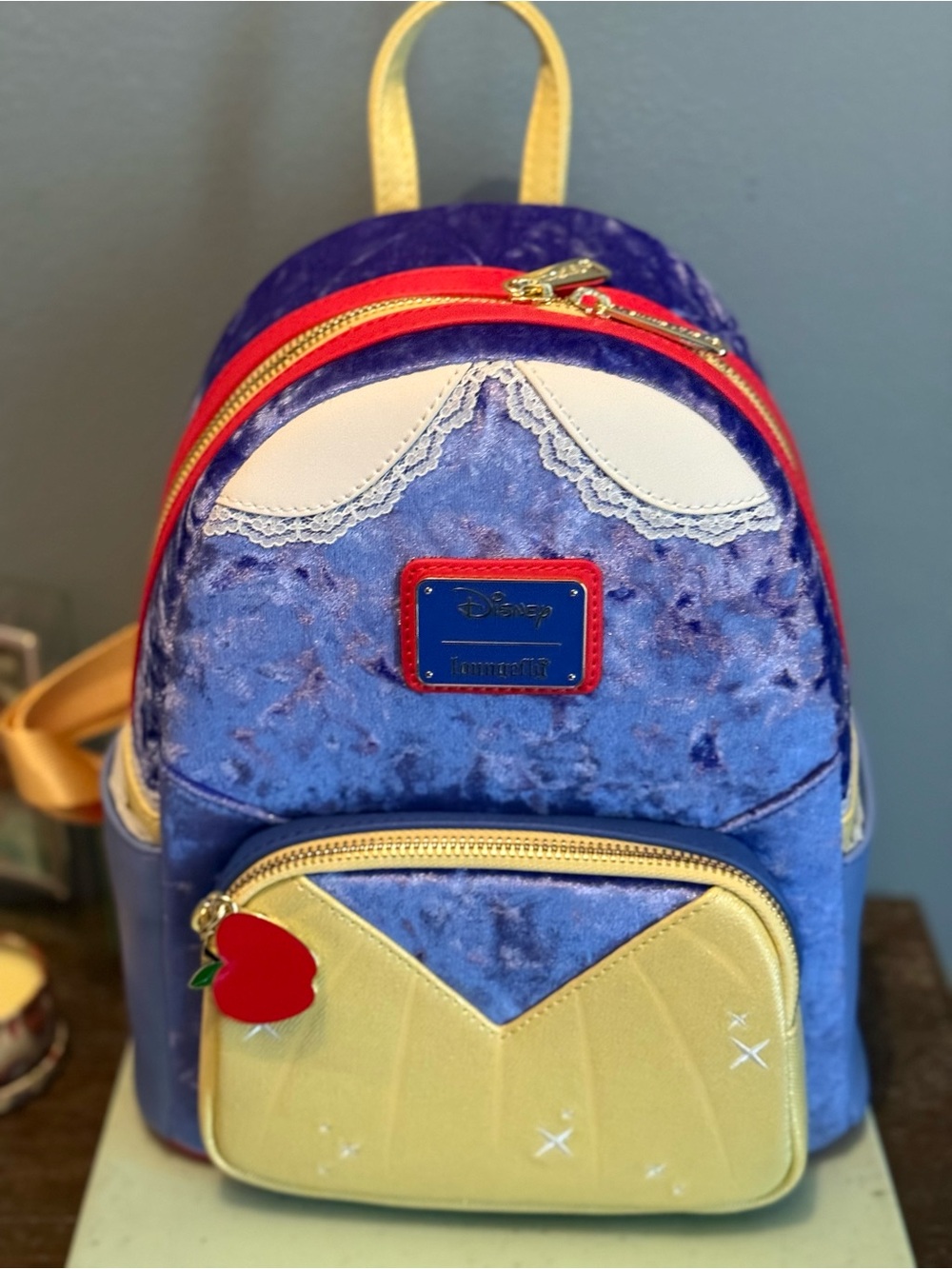 Disney Velvet Snow White Mini Backpack - Purple, Gold, Red, White